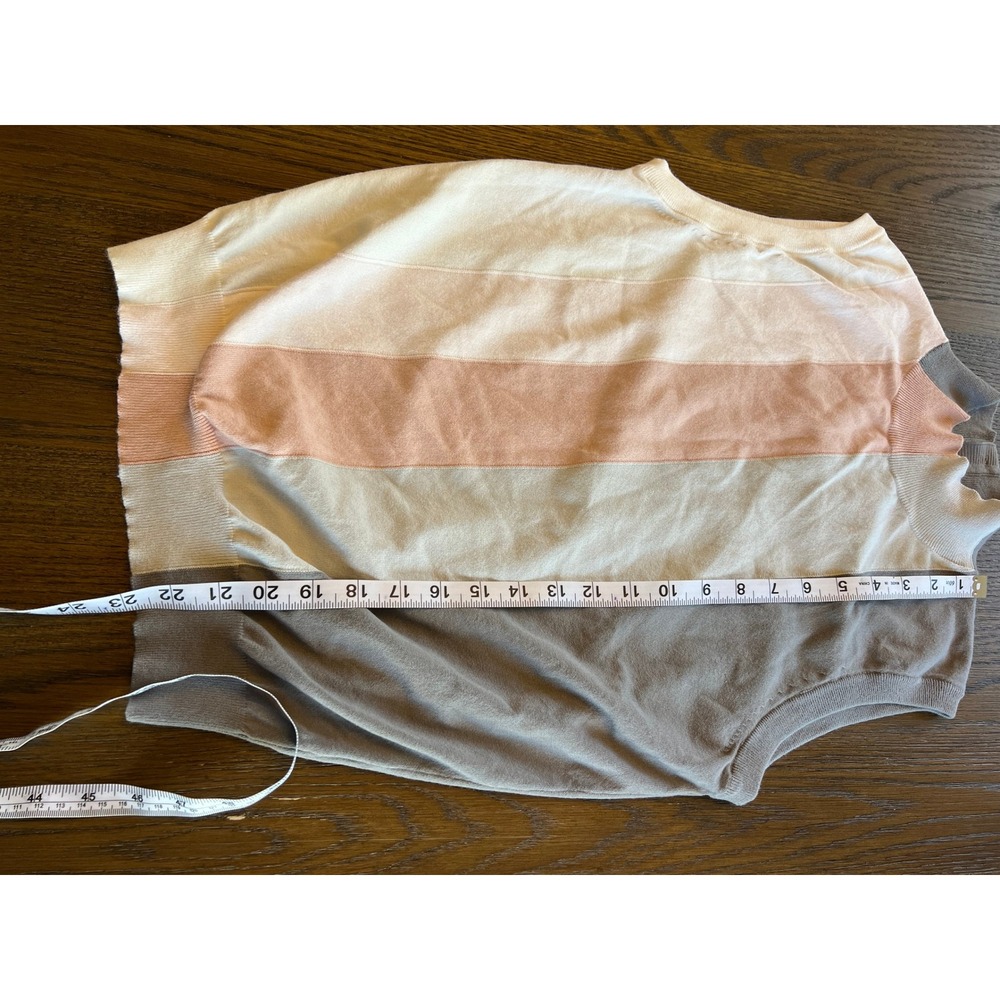 Ted Baker Sleeveless Knit Top Colorblock Mock Neck Button Back Preppy Minimalist - Picture 6 of 9